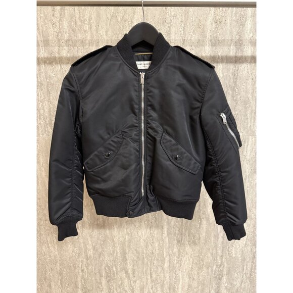 Saint Laurent Paris Womens Black Bomber Jacket 38 - Picture 1 of 11